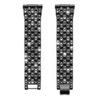 22mm xDfind Five Beads Full Diamond Metal Watch Band(Black) - 2