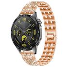 22mm xDfind Five Beads Full Diamond Metal Watch Band(Rose Gold) - 1
