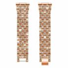 22mm xDfind Five Beads Full Diamond Metal Watch Band(Rose Gold) - 2