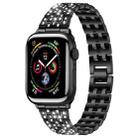 For Apple Watch 38 / 40 / 41 / S10 42mm xDfind Five Beads Full Diamond Metal Watch Band(Black) - 1