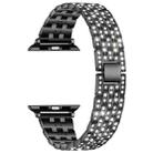 For Apple Watch 38 / 40 / 41 / S10 42mm xDfind Five Beads Full Diamond Metal Watch Band(Black) - 3
