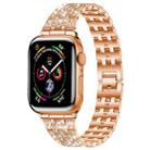 For Apple Watch 38 / 40 / 41 / S10 42mm xDfind Five Beads Full Diamond Metal Watch Band(Rose Gold) - 1