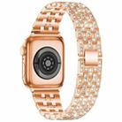 For Apple Watch 38 / 40 / 41 / S10 42mm xDfind Five Beads Full Diamond Metal Watch Band(Rose Gold) - 2