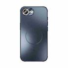 For iPhone 16e ABEEL Heat Dissipation Frosted MagSafe Phone Case with Lens Film(Dark Blue) - 2