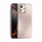 For iPhone 16 Pro Max ABEEL Heat Dissipation Frosted MagSafe Phone Case with Lens Film(Rose Gold) - 1