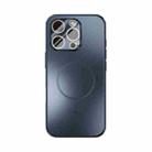 For iPhone 16 Pro ABEEL Heat Dissipation Frosted MagSafe Phone Case with Lens Film(Dark Blue) - 2