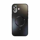 For iPhone 16 ABEEL Heat Dissipation Frosted MagSafe Phone Case with Lens Film(Black) - 2