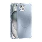 For iPhone 15 Plus ABEEL Heat Dissipation Frosted MagSafe Phone Case with Lens Film(Light Blue) - 1