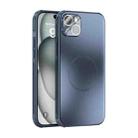 For iPhone 14 Plus ABEEL Heat Dissipation Frosted MagSafe Phone Case with Lens Film(Dark Blue) - 1