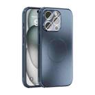 For iPhone 14 Pro ABEEL Heat Dissipation Frosted MagSafe Phone Case with Lens Film(Dark Blue) - 1