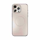 For iPhone 14 Pro Max ABEEL Heat Dissipation Frosted MagSafe Phone Case with Lens Film(Rose Gold) - 2