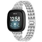 For Fitbit Versa 4 / 3 / Sense 2 / Sense xDfind Five Beads Full Diamond Metal Watch Band(Silver) - 1