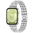 For Huawei Watch Fit4 / Fit4 Pro / Fit3 xDfind Five Beads Full Diamond Metal Watch Band(Silver) - 1