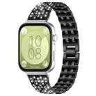 For Huawei Watch Fit4 / Fit4 Pro / Fit3 xDfind Five Beads Full Diamond Metal Watch Band(Black) - 1
