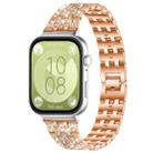 For Huawei Watch Fit4 / Fit4 Pro / Fit3 xDfind Five Beads Full Diamond Metal Watch Band(Rose Gold) - 1