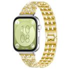 For Huawei Watch Fit4 / Fit4 Pro / Fit3 xDfind Five Beads Full Diamond Metal Watch Band(Gold) - 1