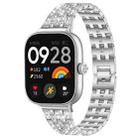 For Xiaomi Smart Band 9 Pro/8 Pro/Redmi Watch 5/4 xDfind Five Beads Full Diamond Metal Watch Band(Silver) - 1
