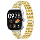 For Xiaomi Smart Band 9 Pro/8 Pro/Redmi Watch 5/4 xDfind Five Beads Full Diamond Metal Watch Band(Gold) - 1