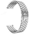 22mm xDfind Fish Scale Texture Metal Watch Band(Silver) - 3