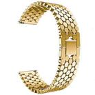 22mm xDfind Fish Scale Texture Metal Watch Band(Gold) - 3