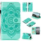 For Google Pixel 5 XL / Pixel 4a 5G Mandala Embossed Leather Phone Case (Green) - 1