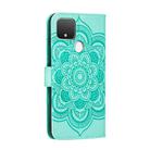 For Google Pixel 5 XL / Pixel 4a 5G Mandala Embossed Leather Phone Case (Green) - 3