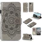 For Google Pixel 5 XL / Pixel  4a 5G Mandala Embossed Leather Phone Case (Gray) - 1
