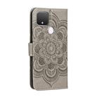 For Google Pixel 5 XL / Pixel  4a 5G Mandala Embossed Leather Phone Case (Gray) - 3