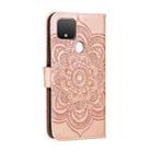 For Google Pixel 5 XL / Pixel 4a 5G Mandala Embossed Leather Phone Case (Rose Gold) - 3