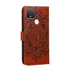 For Google Pixel 5 XL / Pixel 4a 5G Mandala Embossed Leather Phone Case Brown) - 3