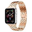 For Apple Watch 42 / 44 / 45 / 46 / 49mm xDfind Fish Scale Texture Metal Watch Band(Rose Gold) - 1