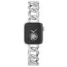 For Apple Watch 42 / 44 / 45 / 46 / 49mm xDfind Denim Chain Metal Watch Band(Silver) - 2