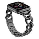 For Apple Watch 42 / 44 / 45 / 46 / 49mm xDfind Denim Chain Metal Watch Band(Black) - 1