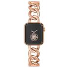 For Apple Watch 42 / 44 / 45 / 46 / 49mm xDfind Denim Chain Metal Watch Band(Rose Gold) - 2