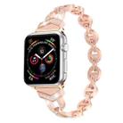 For Apple Watch 38 / 40 / 41 / S10 42mm xDfind Diamond Stainless Steel Watch Band(Rose Gold) - 1