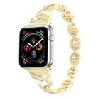 For Apple Watch 38 / 40 / 41 / S10 42mm xDfind Diamond Stainless Steel Watch Band(Gold) - 1