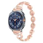 For Samsung Galaxy Watch Ultra/Ultra 2025 xDfind Diamond Stainless Steel Watch Band(Rose Gold) - 1