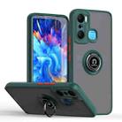 For Infinix Hot 20 Play Q Shadow 1 Series TPU + PC Phone Case with Ring(Dark Green) - 1