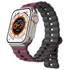 For Apple Watch 46mm / 49mm / 45mm / 44mm Magnetic Two-color Loop Silicone Watch Band(Wine Red Black) - 1