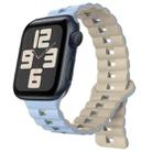 For Apple Watch 42mm / 41mm / 40mm / 38mm Magnetic Two-color Loop Silicone Watch Band(Misty Blue Starlight) - 1