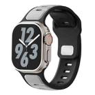 For Apple Watch 46mm / 49mm / 45mm / 44mm Two-color Liquid Silicone Watch Band(Light Grey Black) - 1