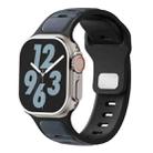 For Apple Watch 46mm / 49mm / 45mm / 44mm Two-color Liquid Silicone Watch Band(Midnight Black) - 1