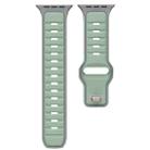 For Apple Watch 46mm / 49mm / 45mm / 44mm Two-color Liquid Silicone Watch Band(Grey Light Green) - 2