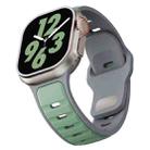 For Apple Watch 46mm / 49mm / 45mm / 44mm Two-color Liquid Silicone Watch Band(Grey Light Green) - 3