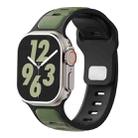 For Apple Watch 46mm / 49mm / 45mm / 44mm Two-color Liquid Silicone Watch Band(Army Green Black) - 1