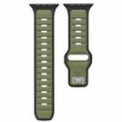For Apple Watch 46mm / 49mm / 45mm / 44mm Two-color Liquid Silicone Watch Band(Army Green Black) - 2