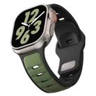 For Apple Watch 46mm / 49mm / 45mm / 44mm Two-color Liquid Silicone Watch Band(Army Green Black) - 3