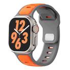 For Apple Watch 46mm / 49mm / 45mm / 44mm Two-color Liquid Silicone Watch Band(Orange Grey) - 1