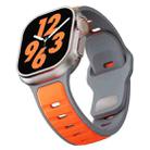 For Apple Watch 46mm / 49mm / 45mm / 44mm Two-color Liquid Silicone Watch Band(Orange Grey) - 3