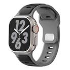 For Apple Watch 46mm / 49mm / 45mm / 44mm Two-color Liquid Silicone Watch Band(Black Grey) - 1